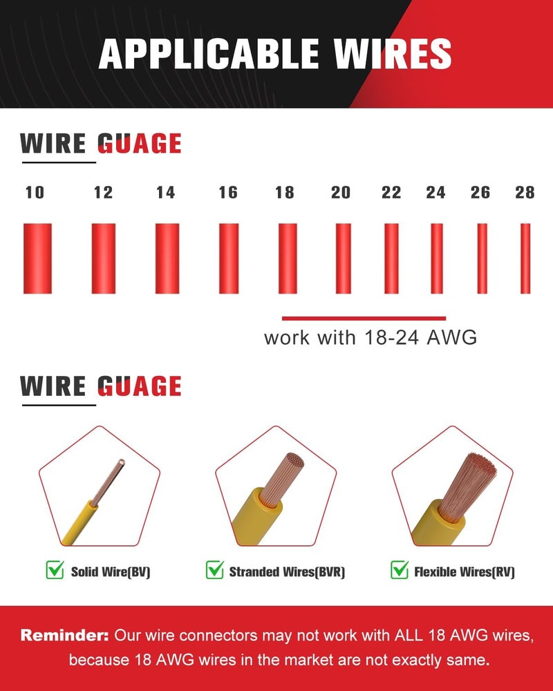 Kuject 10pc Low Voltage Wire Connectors, T Tap 3 Way 2 Pins Splice Wire Connectors, Quick Solderless Wire Connector for Automotive, Led Strip, Landscaping, 18-24AWG - Image 3